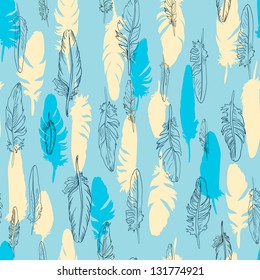 vector pattern of feathers