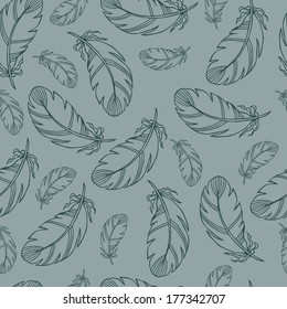 vector pattern of feathers 