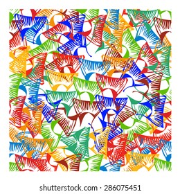vector pattern from fish tail different colors