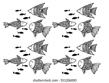 Vector pattern with fishes
