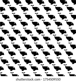 Vector pattern floating whale, color black