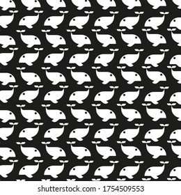 Vector pattern floating whale, color white