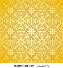 Vector pattern with floral and geometrical ornament. Decorative seamless background.