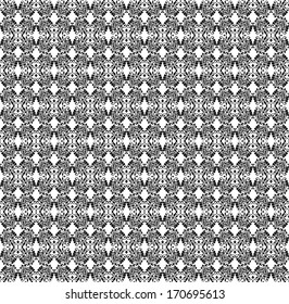 Vector pattern with floral and geometrical ornament. Decorative seamless background isolated on white