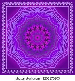 Vector pattern with floral mandala for print, embroidery. illustration. For fabric, textile, bandana, scarg, print
