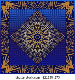 Vector pattern with floral mandala for print, embroidery. illustration. For fabric, textile, bandana, scarg, print