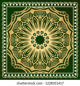 Vector pattern with floral mandala for print, embroidery. illustration. For fabric, textile, bandana, scarg, print