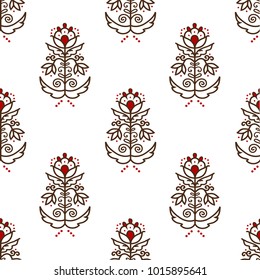 vector pattern with floral ornament on a white background
