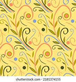 Vector pattern floral print. Bright colors pattern. For printing on fabric and paper.