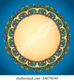 vector pattern floral round frame