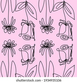 Vector pattern with floral theme. Backdrop for greeting cards, posters, banners, and placards. 