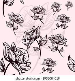 Vector pattern with floral theme. Background with flowers. Backdrop for greeting cards, posters, banners, and placards.