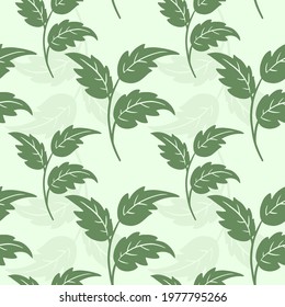 Vector pattern with floral theme. Background with leaves. Backdrop for greeting cards, posters, banners, and placards. 