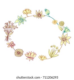  vector pattern floral Wreath frame