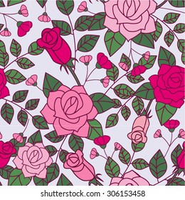 vector pattern flower. beautiful roses
