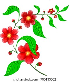 The Vector pattern flower  Cherry blossom for T-shirt design or outwear and or material.