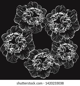 Vector pattern. A flower on a white background. Use printed materials, signs, items, websites, maps, posters, postcards, packaging.