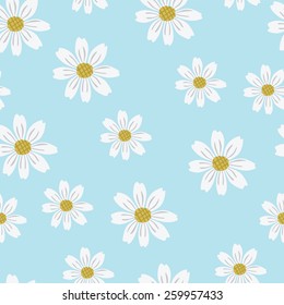 vector pattern with flowers of chamomile