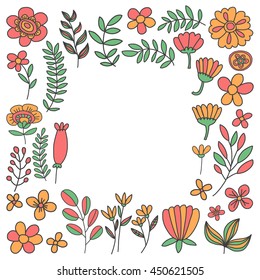 Vector pattern with flowers Garden Birhday Wedding Postcard