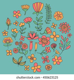 Vector pattern with flowers Garden Birhday Wedding Postcard