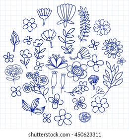 Vector pattern with flowers Garden Birhday Wedding Postcard