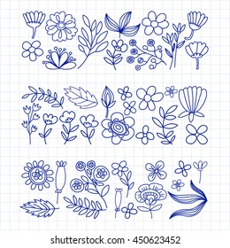 Vector pattern with flowers Garden Birhday Wedding Postcard