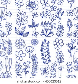 Vector pattern with flowers Garden Birhday Wedding Postcard