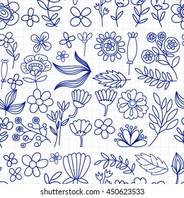 Vector pattern with flowers Garden Birhday Wedding Postcard