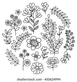 Vector pattern with flowers Garden Birhday Wedding Postcard