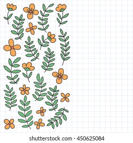 Vector pattern with flowers Garden Birhday Wedding Postcard