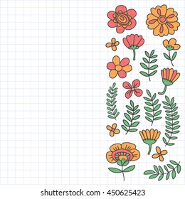 Vector pattern with flowers Garden Birhday Wedding Postcard