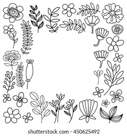Vector pattern with flowers Garden Birhday Wedding Postcard