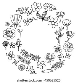 Vector pattern with flowers Garden Birhday Wedding Postcard