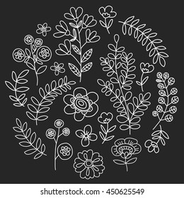 Vector pattern with flowers Garden Birhday Wedding Postcard
