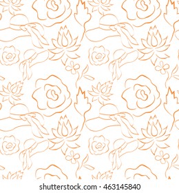 Vector pattern. Flowers, hat, leaf (9)