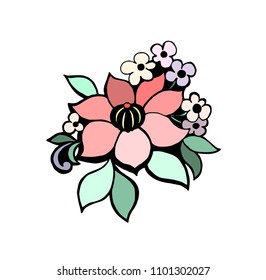 Vector pattern flowers. Illustration floral decorative.