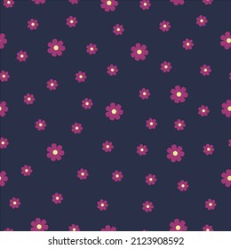 vector pattern with flowers on dark background