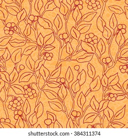 Vector pattern with flowers and plants. Watercolor floral illustration.Seamless pattern