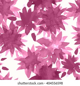 Vector pattern with flowers and plants. Watercolor floral illustration.Seamless pattern.