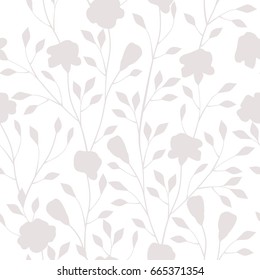 Vector pattern with flowers. Soft cute floral texture for design fabric, wallpaper, paper, wrapping.