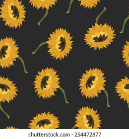 vector pattern with flowers sunflower