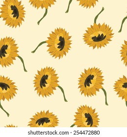 vector pattern with flowers sunflower