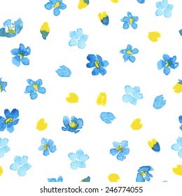Patrón de Vector con flores. ilustración de acuarela. patrón de flores pintadas en acuarela. Olvídame que no