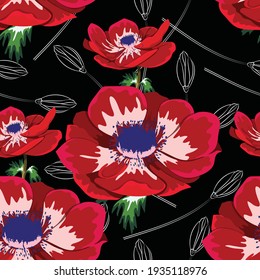 Vector pattern flower.Tropic exotic. good for printing, seamless pattern with flower collection.