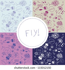 Vector pattern "Fly!".