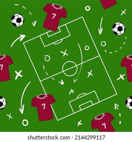 vector pattern football green field, team background