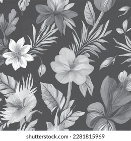 vector pattern with Foral Texture  . Black and White  illustration with lines on abstract template.