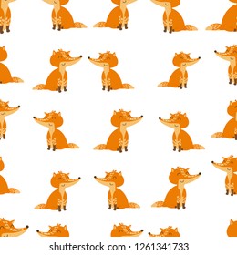 vector pattern with foxes