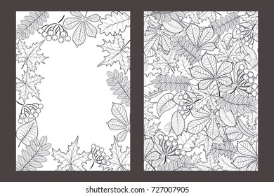 vector, pattern, frame with autumn leaves for greetings, invitations, cards, price tags