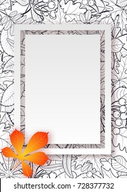 vector, pattern, frame with autumn leaves for greetings, invitations, cards, price tags